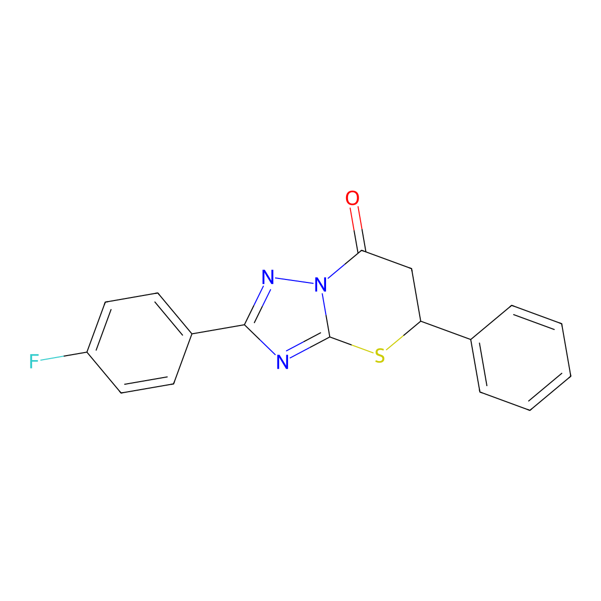 2-(4-fluorophenyl)-5-phenyl-5,6-dihydro-7H-[1,2,4]triazolo[5,1-b][1,3]thiazin-7-one molecular structure, CAS 433328-69-9