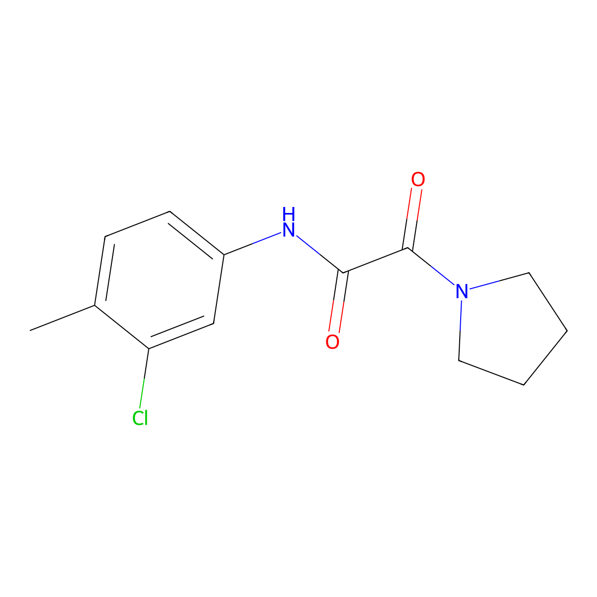 N-(3-chloro-4-methylphenyl)-2-oxo-2-(pyrrolidin-1-yl)acetamide molecular structure, CAS 433328-70-2