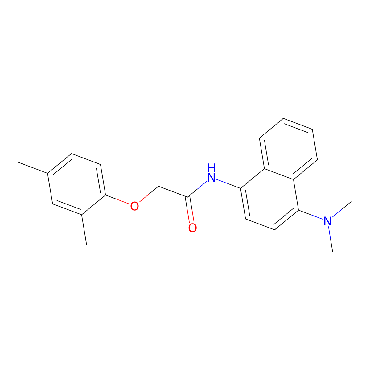 N-[4-(dimethylamino)naphthalen-1-yl]-2-(2,4-dimethylphenoxy)acetamide molecular structure, CAS 433328-73-5