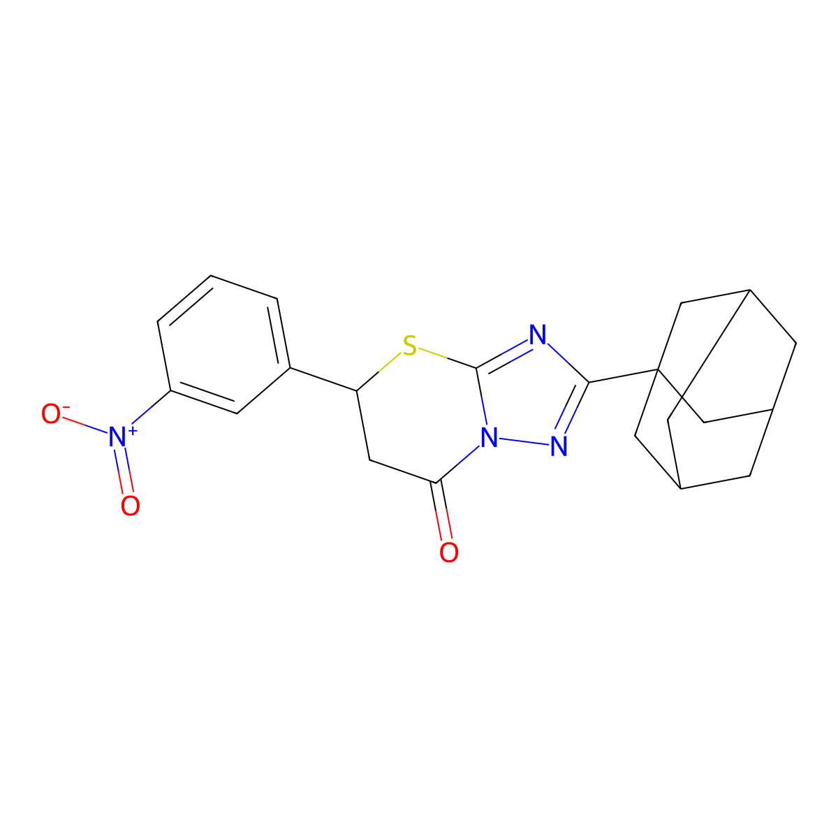 2-(1-Adamantyl)-5-(3-nitrophenyl)-5,6-dihydro-[1,2,4]triazolo[5,1-b][1,3]thiazin-7-one molecular structure, CAS 433328-76-8