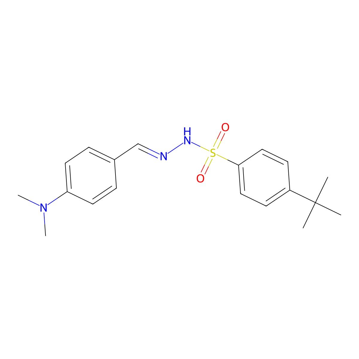 4-(1,1-Dimethylethyl)benzenesulfonic acid 2-[[4-(dimethylamino)phenyl]methylene]hydrazide molecular structure, CAS 433328-83-7