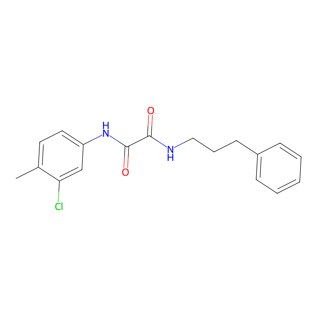 N'-(3-chloro-4-methylphenyl)-N-(3-phenylpropyl)oxamide molecular structure, CAS 433328-94-0
