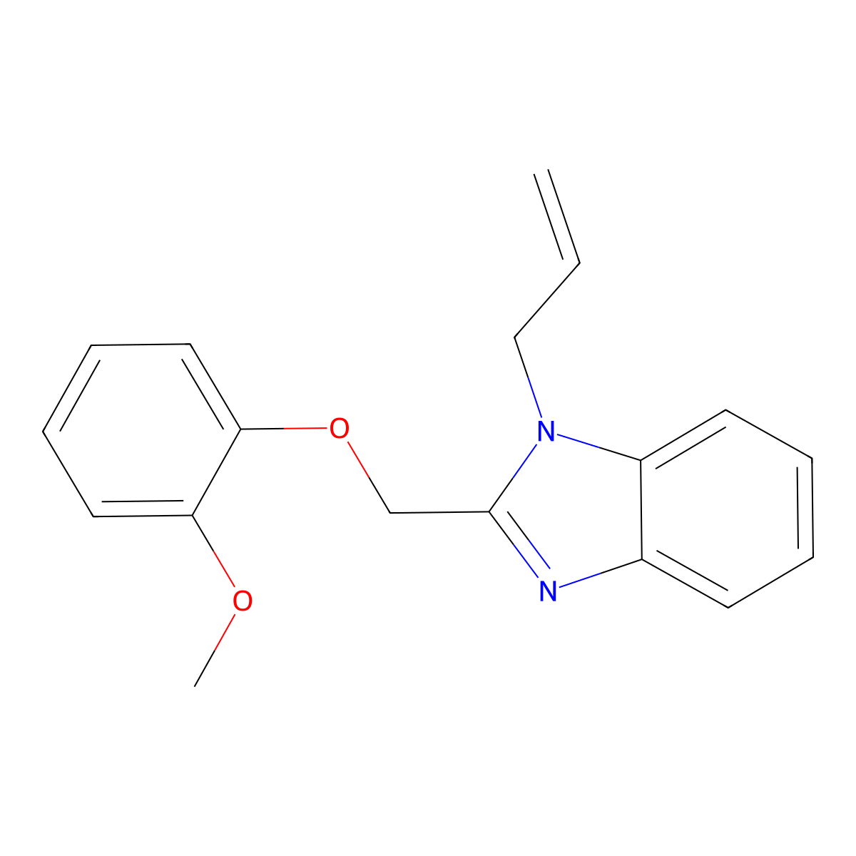 2-[(2-methoxyphenoxy)methyl]-1-(prop-2-en-1-yl)-1H-1,3-benzodiazole molecular structure, CAS 433328-98-4