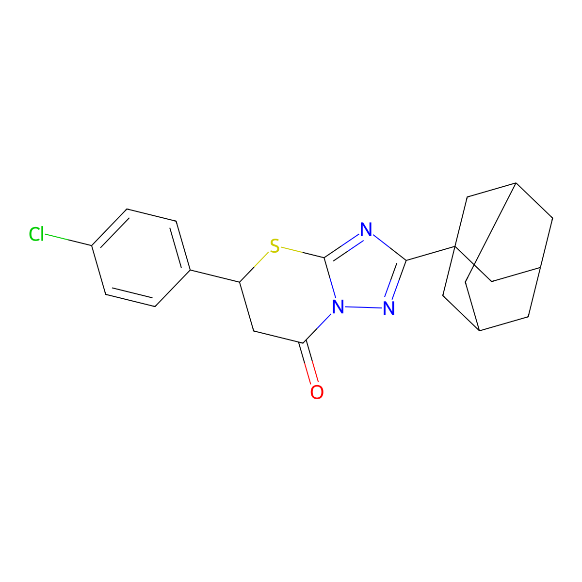 2-(1-adamantyl)-5-(4-chlorophenyl)-5,6-dihydro-7H-[1,2,4]triazolo[5,1-b][1,3]thiazin-7-one molecular structure, CAS 433328-99-5