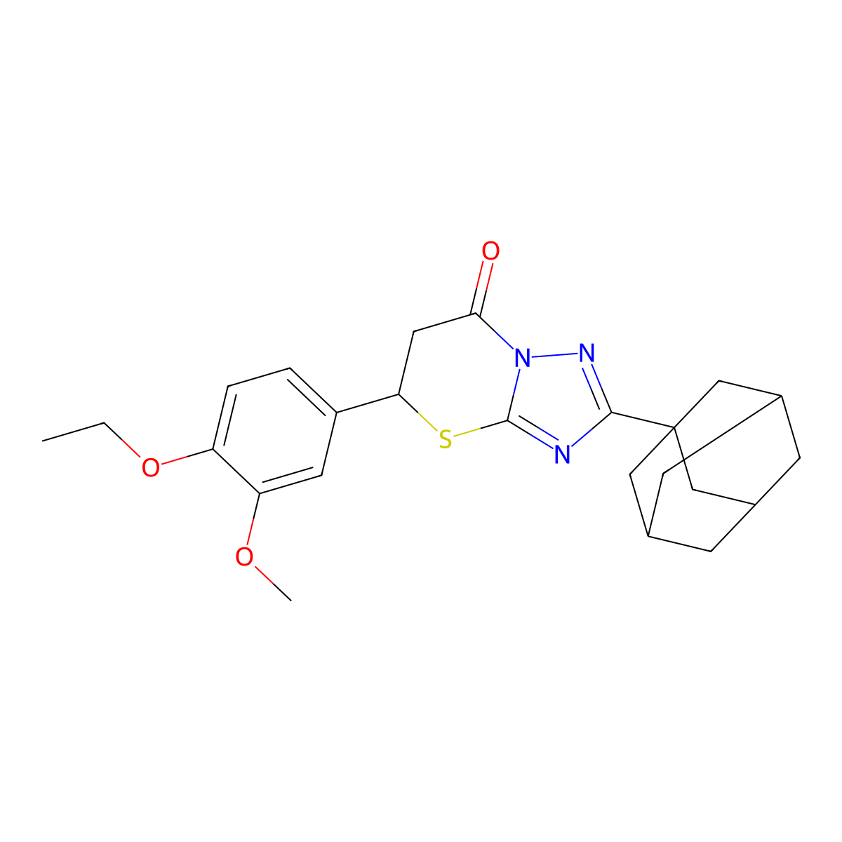 2-(1-Adamantyl)-5-(4-ethoxy-3-methoxyphenyl)-5,6-dihydro-[1,2,4]triazolo[5,1-b][1,3]thiazin-7-one molecular structure, CAS 433329-10-3