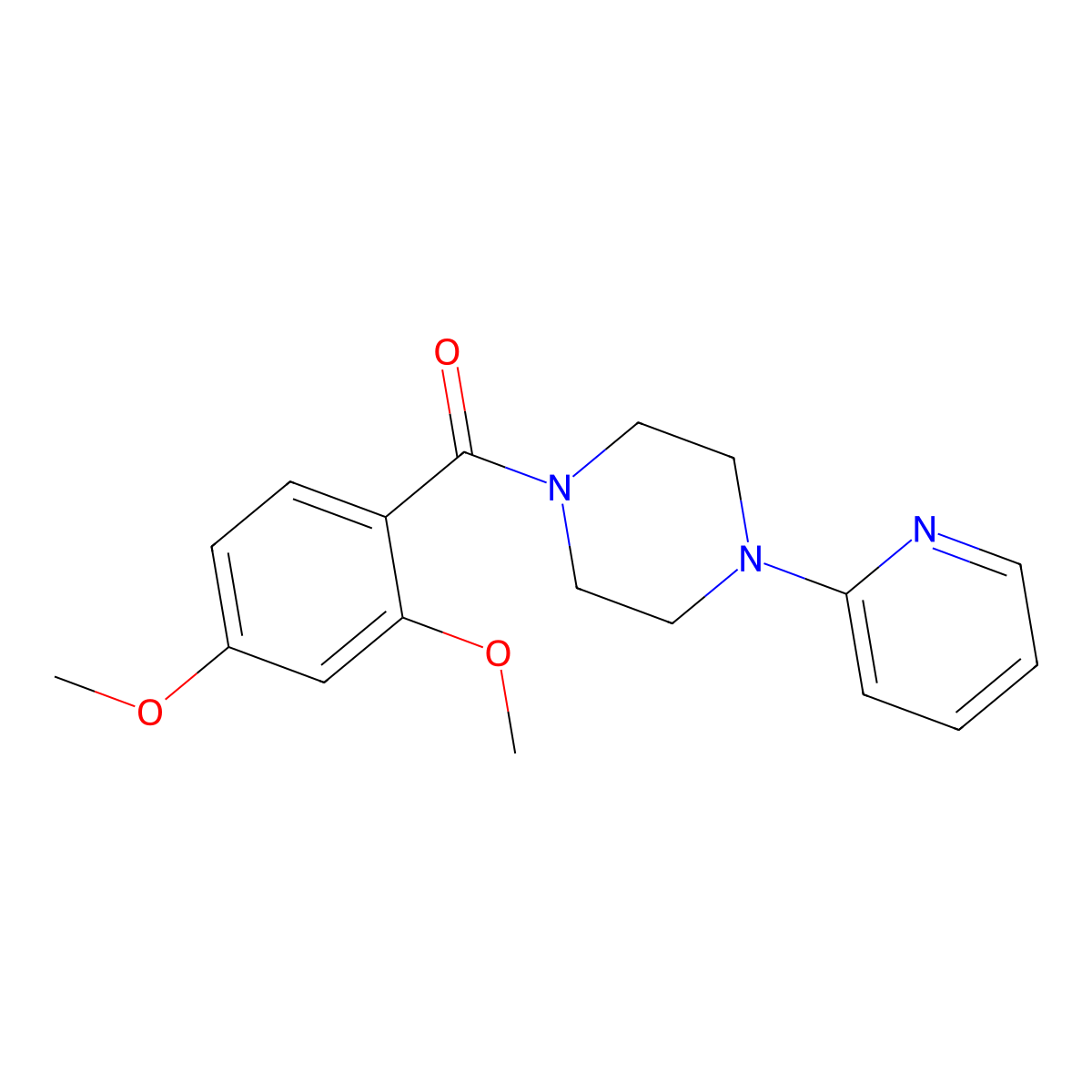(2,4-Dimethoxyphenyl)-(4-pyridin-2-ylpiperazin-1-yl)methanone molecular structure, CAS 433329-18-1
