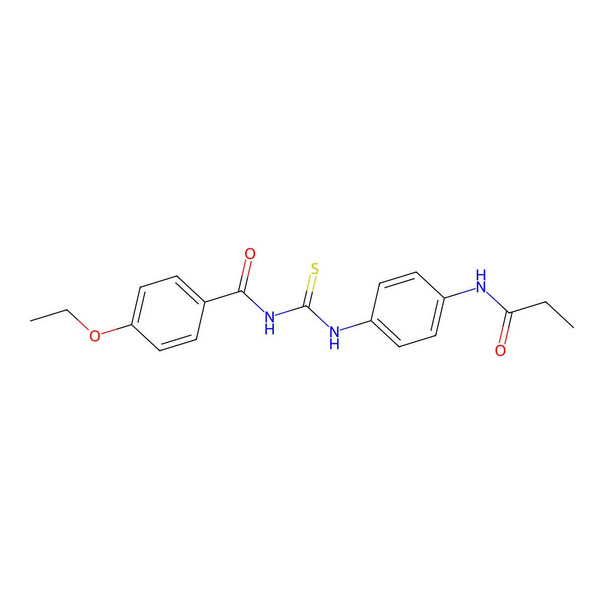 4-ethoxy-N-[[4-(propanoylamino)phenyl]carbamothioyl]benzamide molecular structure, CAS 433329-24-9