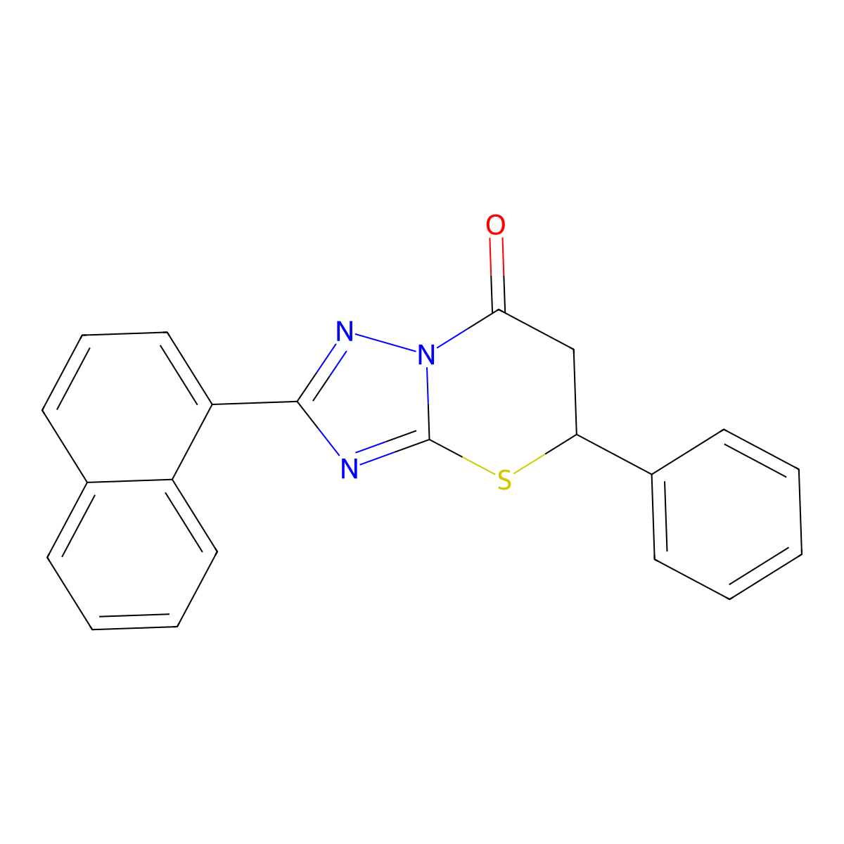 2-(naphthalen-1-yl)-5-phenyl-5H-[1,2,4]triazolo[5,1-b][1,3]thiazin-7(6H)-one molecular structure, CAS 433329-40-9