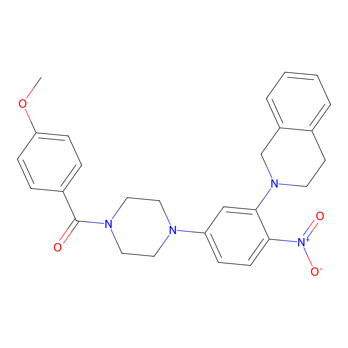 [4-[3-(3,4-dihydro-1H-isoquinolin-2-yl)-4-nitrophenyl]piperazin-1-yl]-(4-methoxyphenyl)methanone molecular structure, CAS 433329-58-9