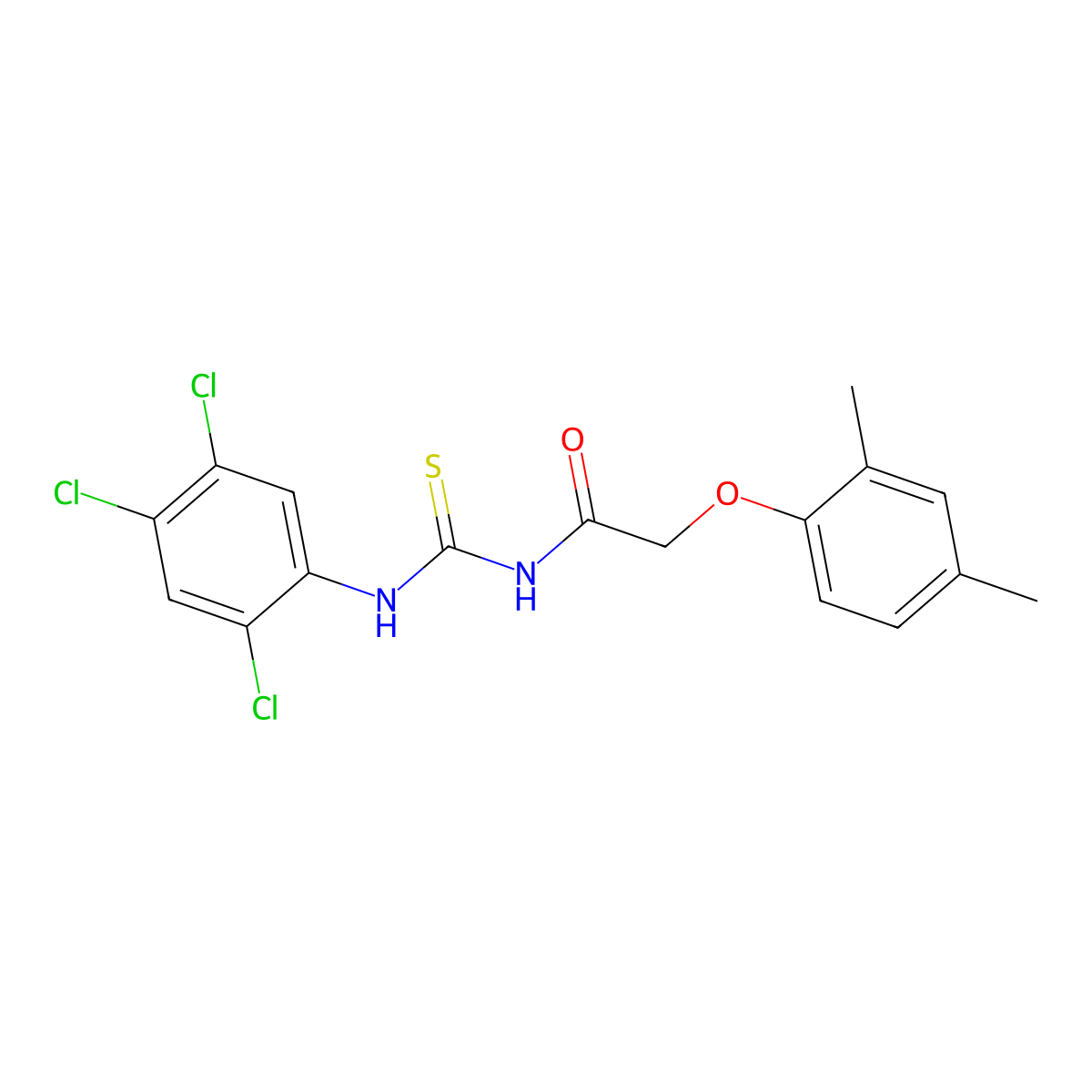 2-(2,4-dimethylphenoxy)-N-[(2,4,5-trichlorophenyl)carbamothioyl]acetamide molecular structure, CAS 433329-71-6