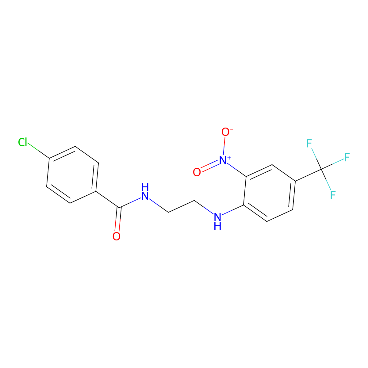 4-chloro-N-[2-[2-nitro-4-(trifluoromethyl)anilino]ethyl]benzamide molecular structure, CAS 433329-77-2