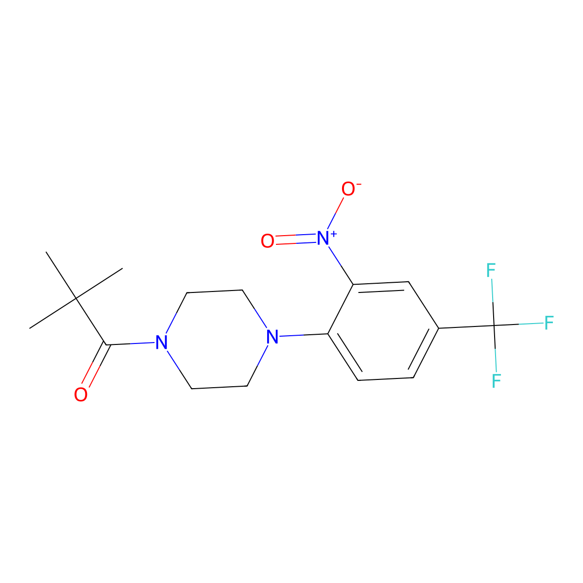 2,2-Dimethyl-1-[4-[2-nitro-4-(trifluoromethyl)phenyl]piperazin-1-yl]propan-1-one molecular structure, CAS 433329-79-4