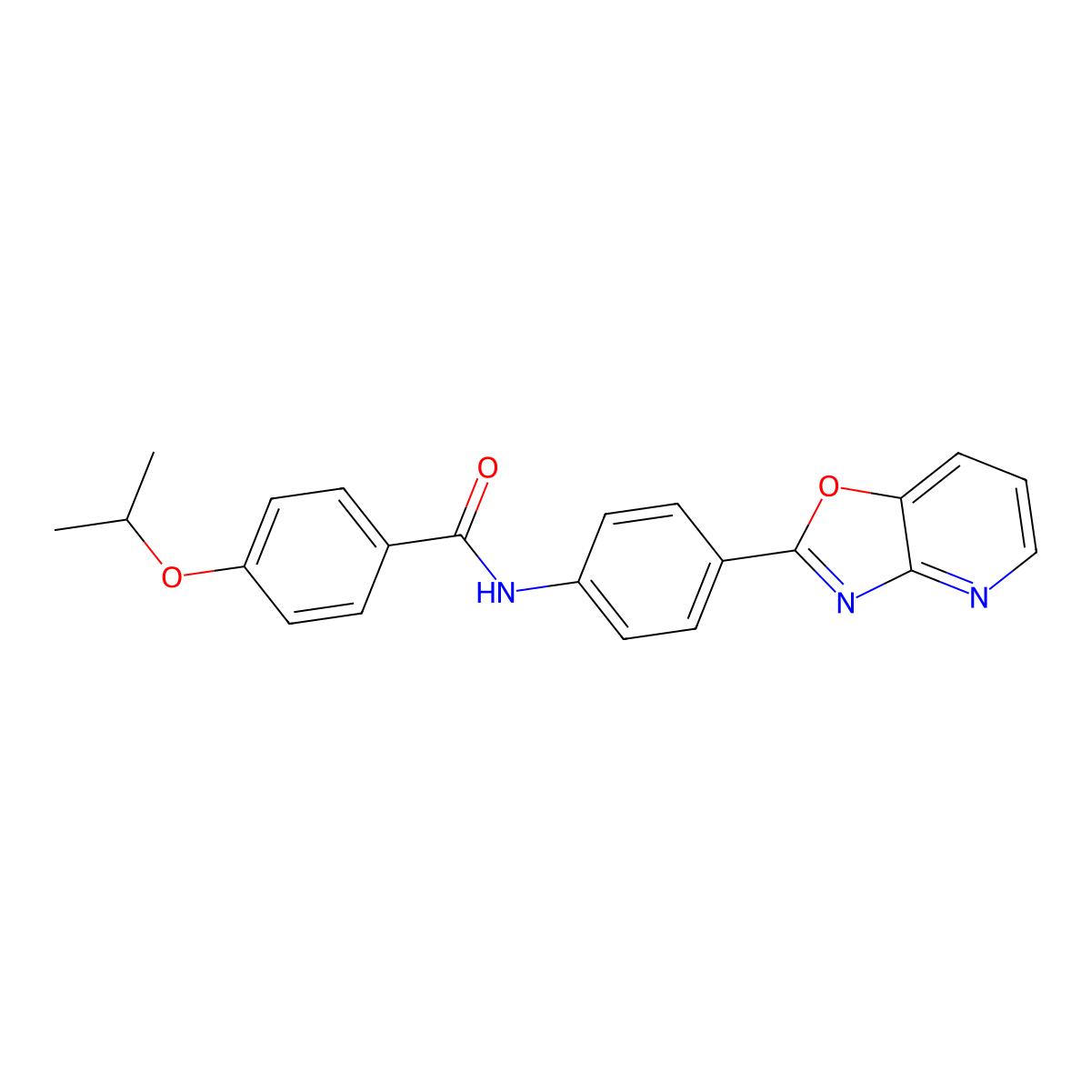 N-[4-([1,3]oxazolo[4,5-b]pyridin-2-yl)phenyl]-4-propan-2-yloxybenzamide molecular structure, CAS 433329-85-2