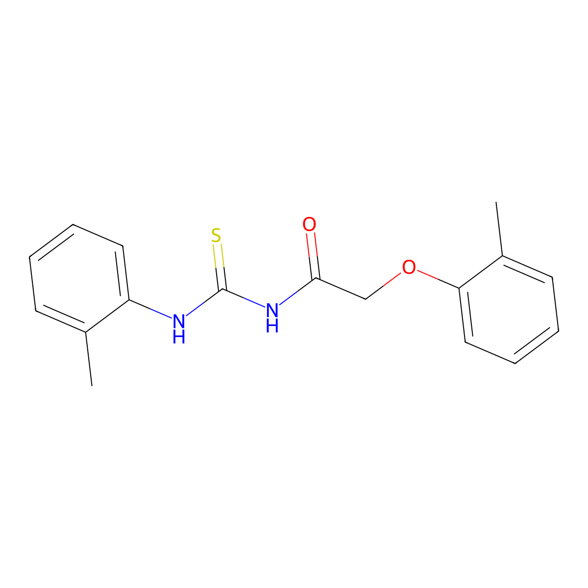 N-[(2-methylphenoxy)acetyl]-N'-(2-methylphenyl)thiourea molecular structure, CAS 433329-90-9