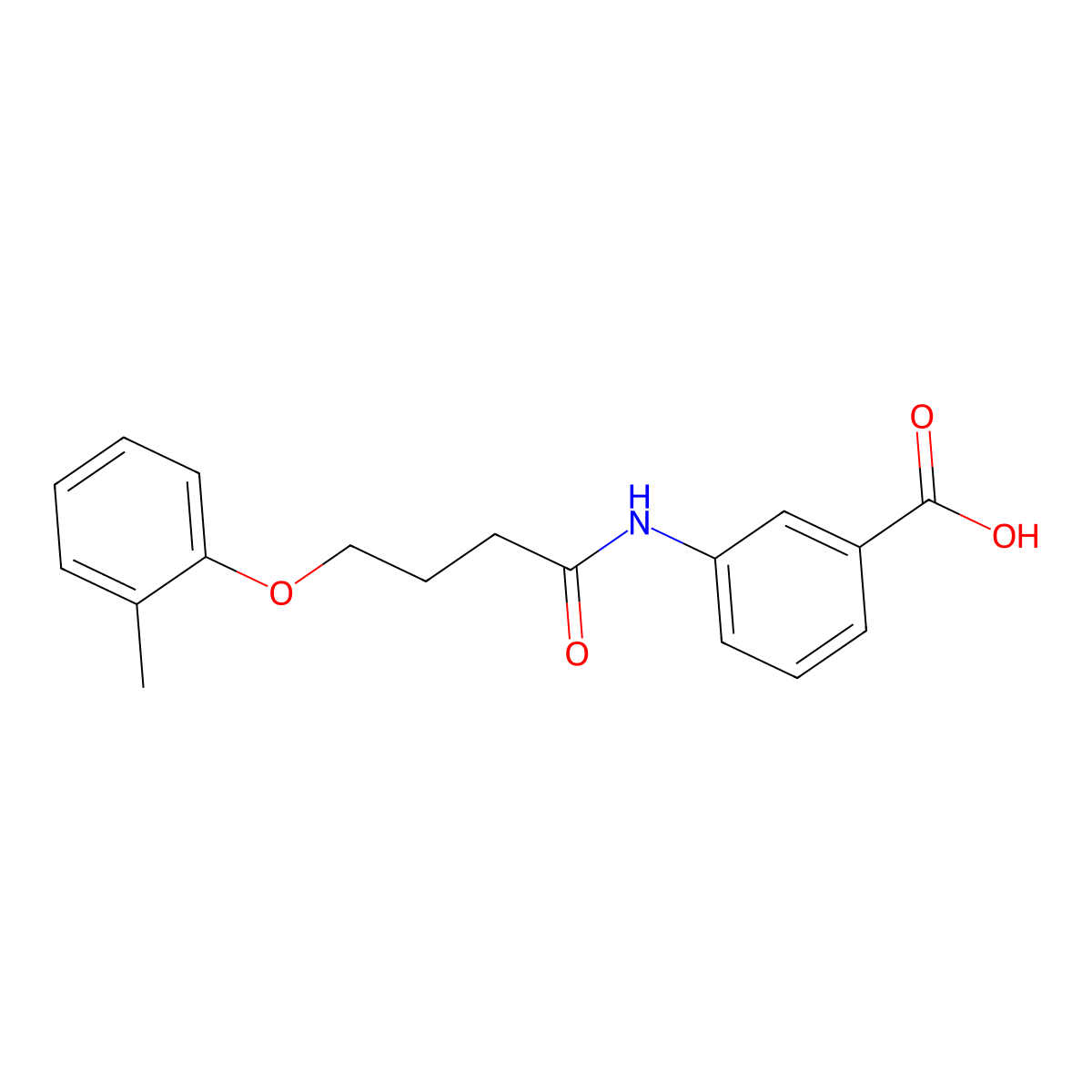 3-[4-(2-methylphenoxy)butanoylamino]benzoic Acid molecular structure, CAS 433329-96-5