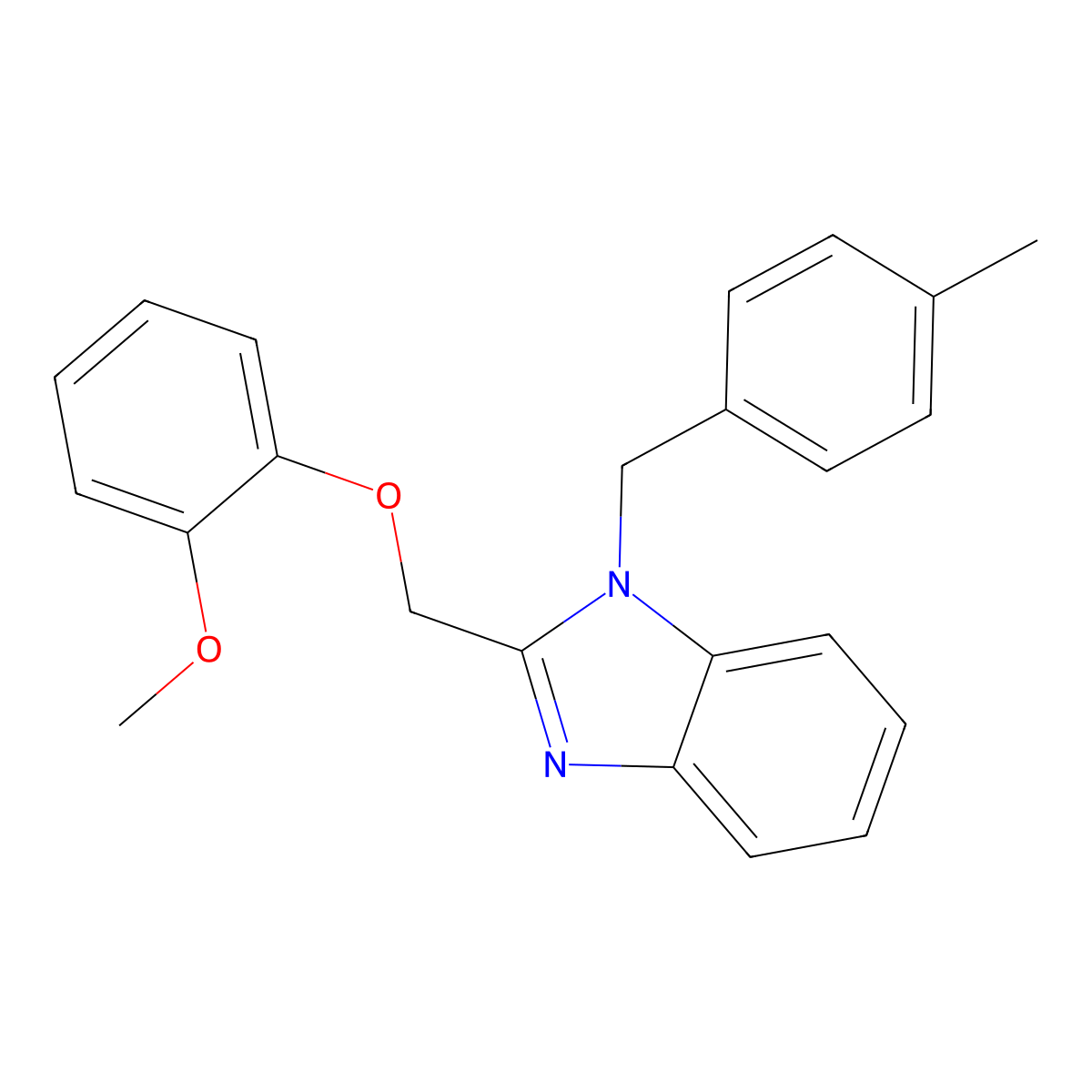 2-((2-methoxyphenoxy)methyl)-1-(4-methylbenzyl)-1H-benzo[d]imidazole molecular structure, CAS 433330-06-4