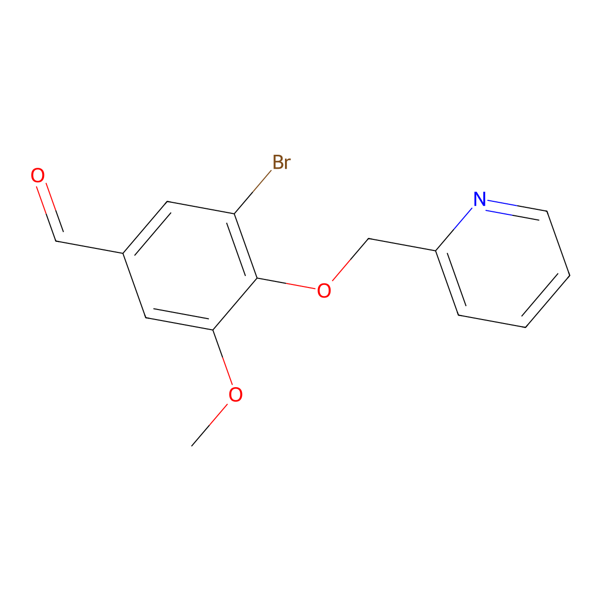 3-Bromo-5-methoxy-4-(pyridin-2-ylmethoxy)benzaldehyde molecular structure, CAS 433330-10-0