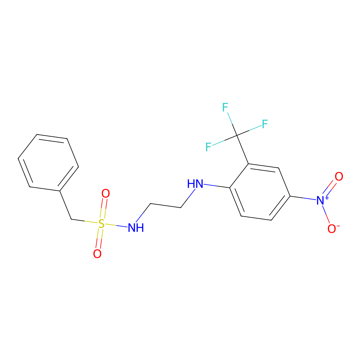 N-[2-[4-nitro-2-(trifluoromethyl)anilino]ethyl]-1-phenylmethanesulfonamide molecular structure, CAS 433330-21-3