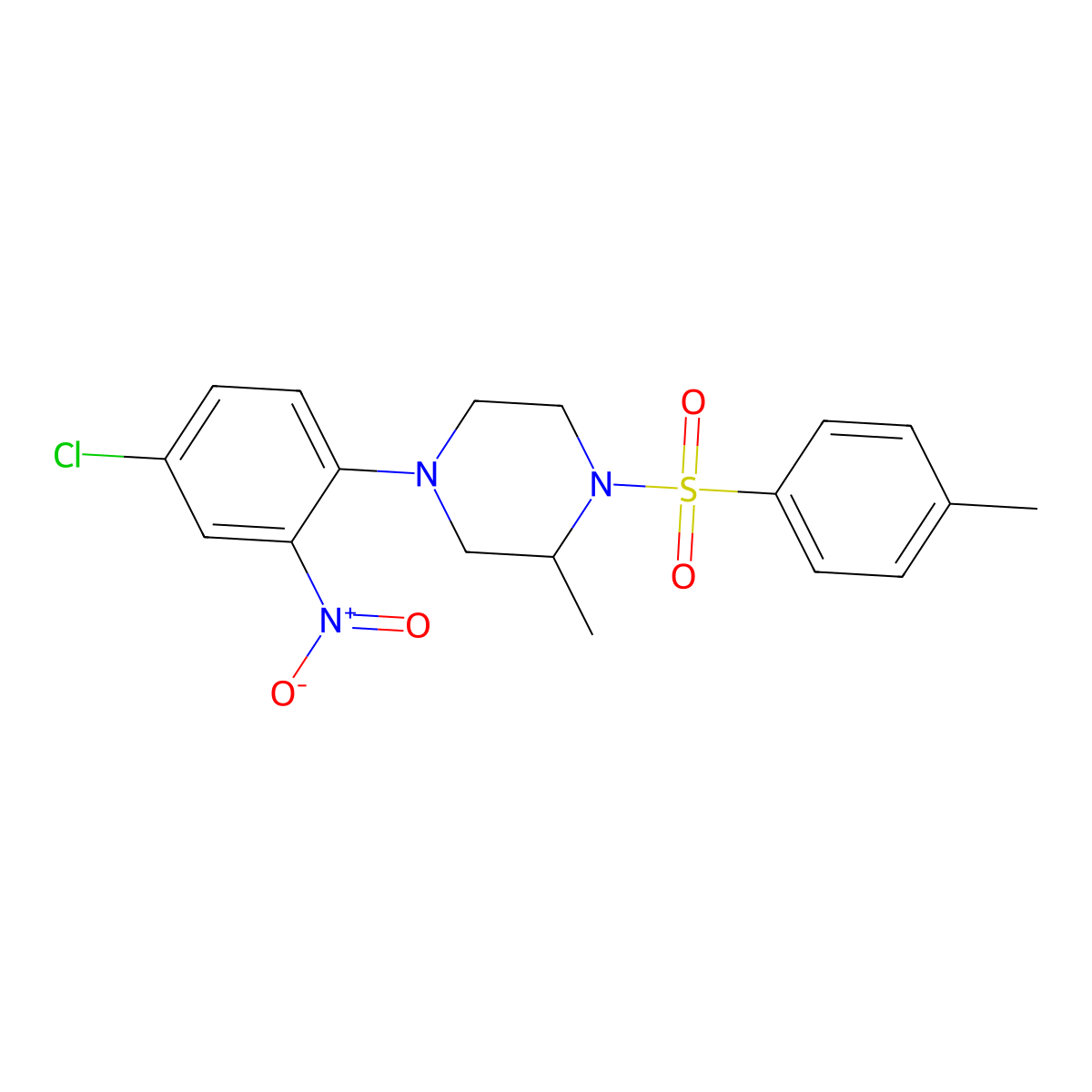 4-(4-Chloro-2-nitrophenyl)-2-methyl-1-(4-methylphenyl)sulfonylpiperazine molecular structure, CAS 433330-22-4
