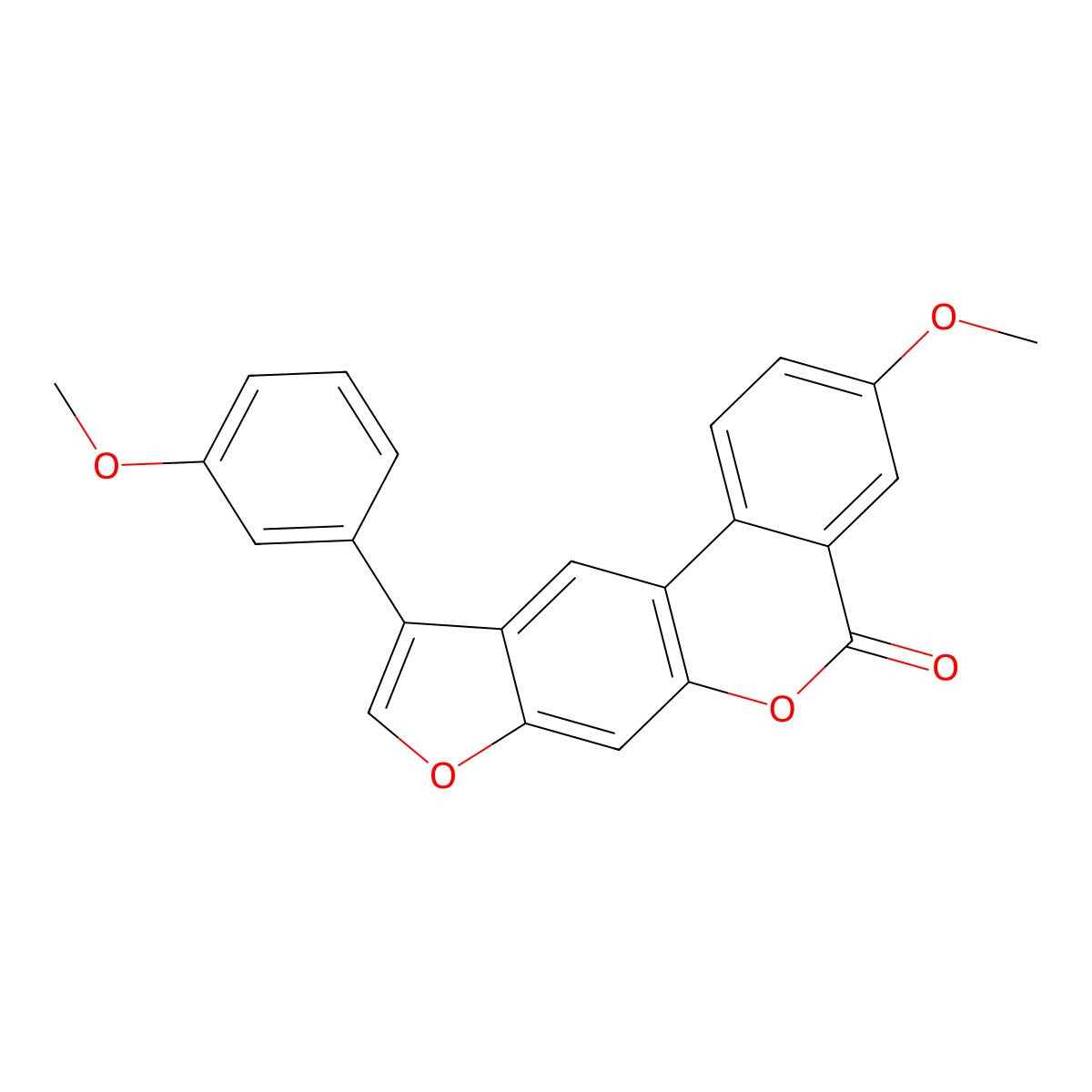 3-methoxy-10-(3-methoxyphenyl)-5H-benzo[c]furo[3,2-g]chromen-5-one molecular structure, CAS 433330-23-5