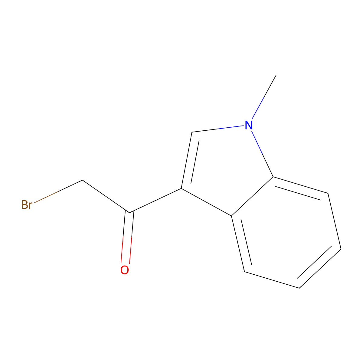 2-bromo-1-(1-methyl-1H-indol-3-yl)ethan-1-one molecular structure, CAS 433335-72-9