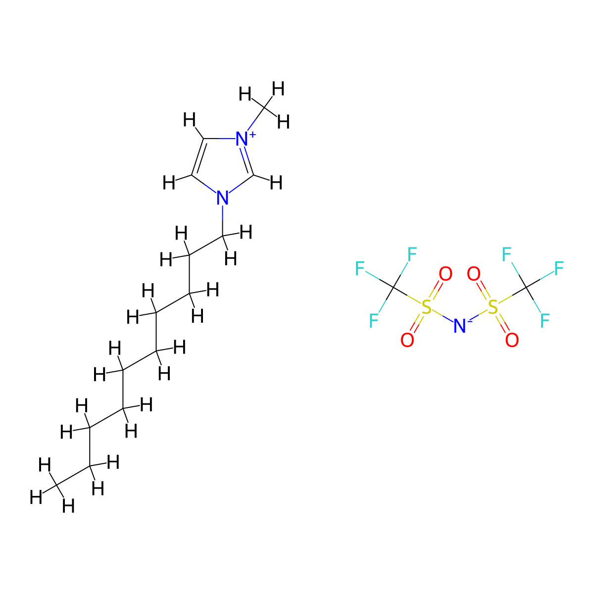 1-Decyl-3-methylimidazolium bis(trifluoromethanesulfonyl)imide molecular structure, CAS 433337-23-6