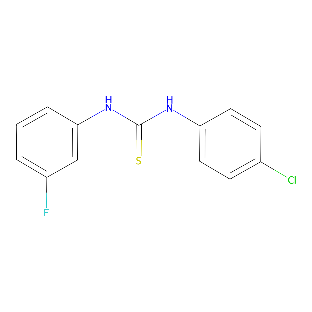 1-(4-Chlorophenyl)-3-(3-fluorophenyl)thiourea molecular structure, CAS 4334-96-7