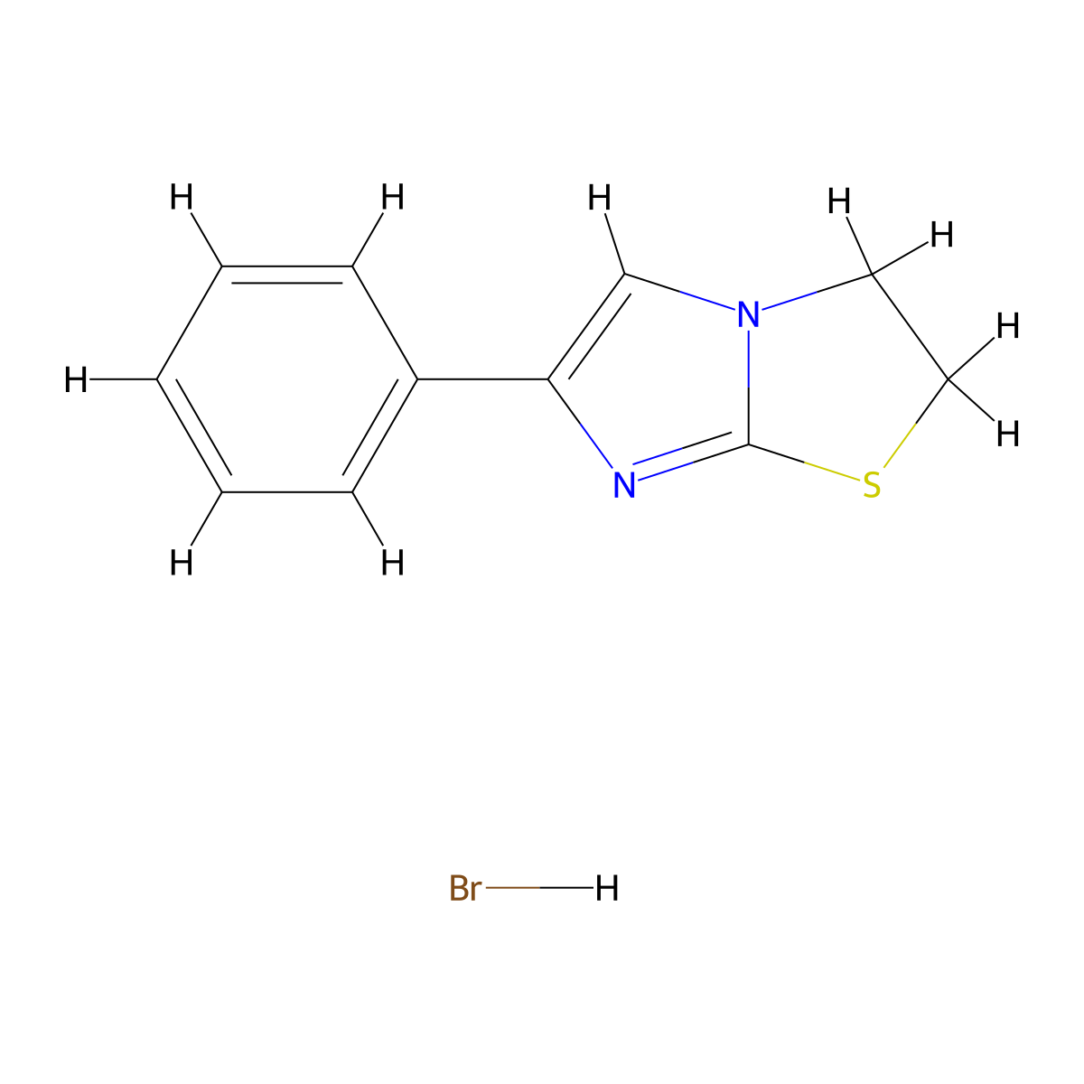 6-Phenyl-2,3-dihydroimidazo[2,1-b][1,3]thiazole;hydrobromide molecular structure, CAS 4335-27-7
