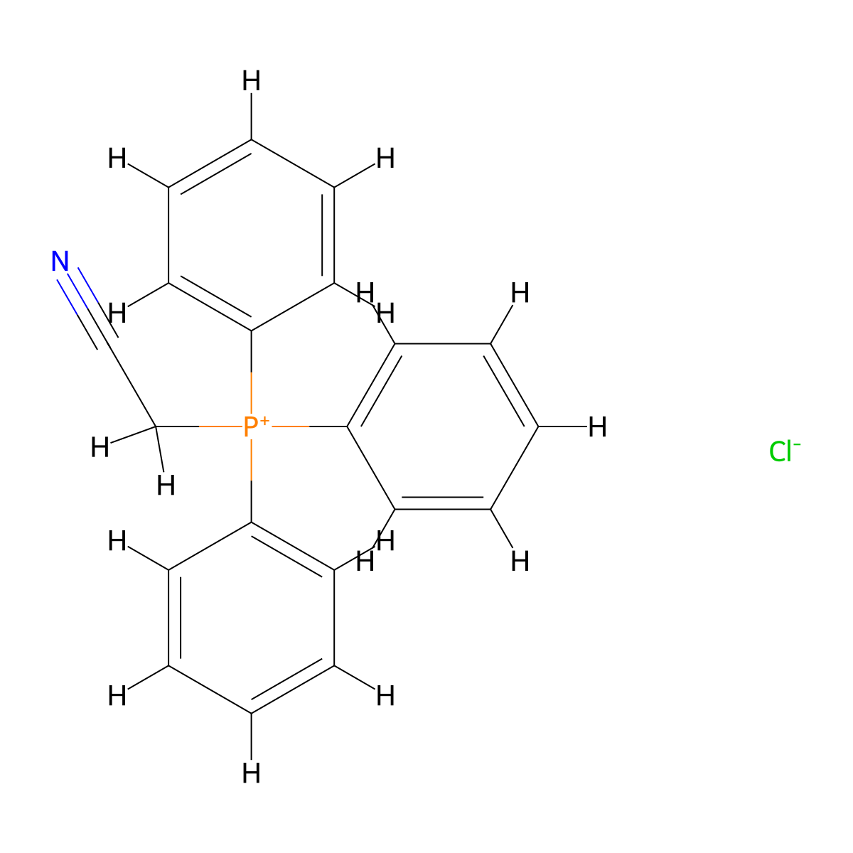 (Cyanomethyl)triphenylphosphonium chloride molecular structure, CAS 4336-70-3