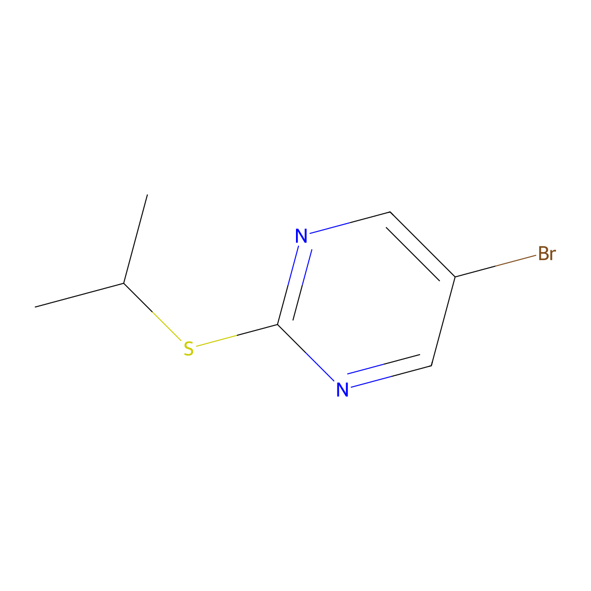5-Bromo-2-(isopropylthio)pyrimidine molecular structure, CAS 433684-22-1