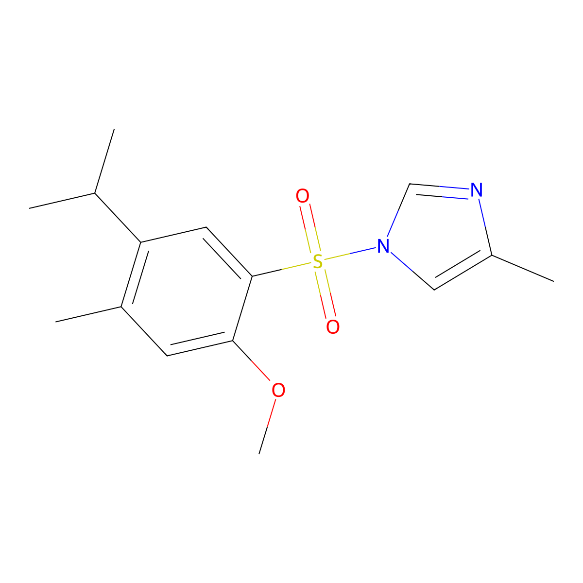 1-(2-Methoxy-4-methyl-5-propan-2-ylphenyl)sulfonyl-4-methylimidazole molecular structure, CAS 433687-33-3