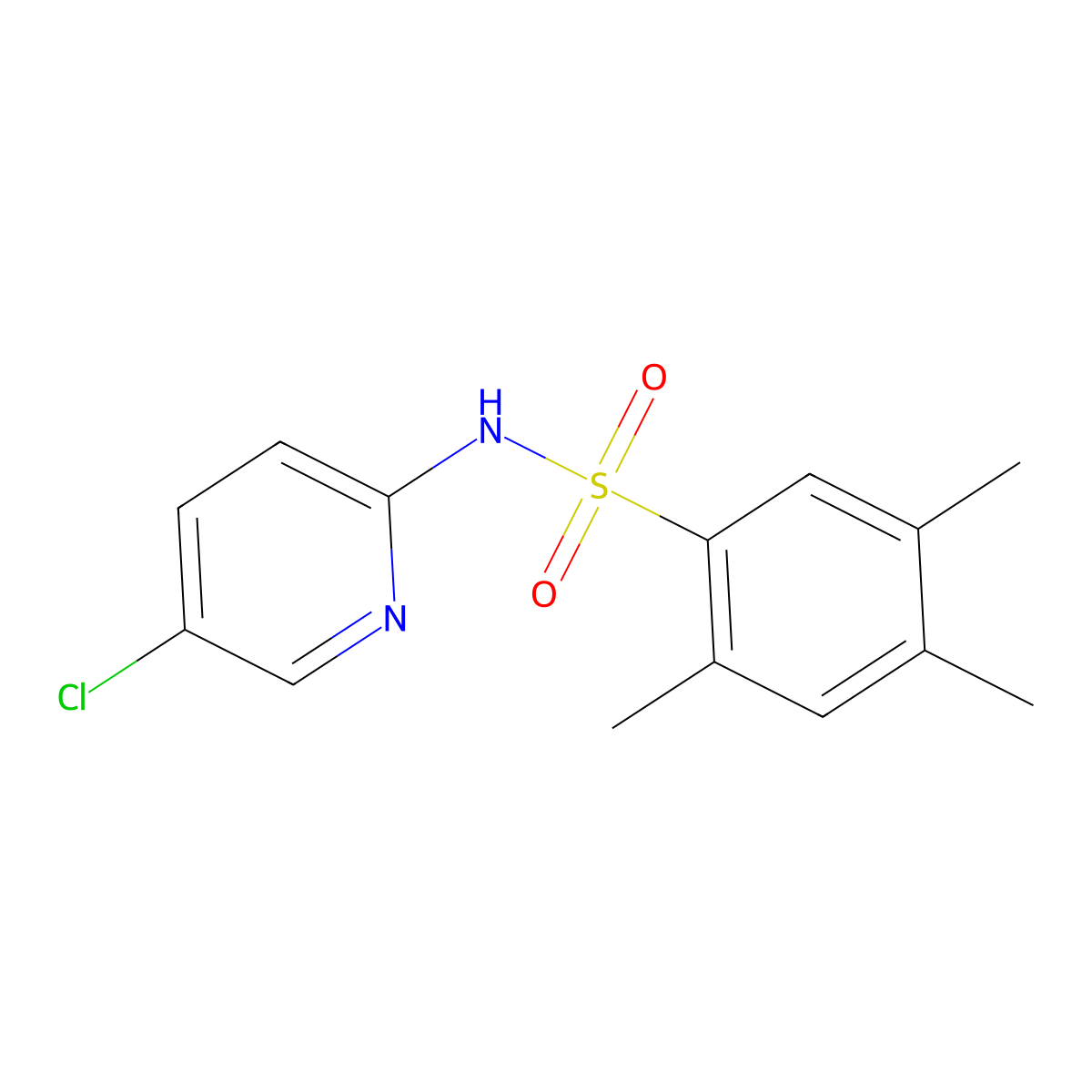 N-(5-chloro-2-pyridinyl)-2,4,5-trimethylbenzenesulfonamide molecular structure, CAS 433687-40-2