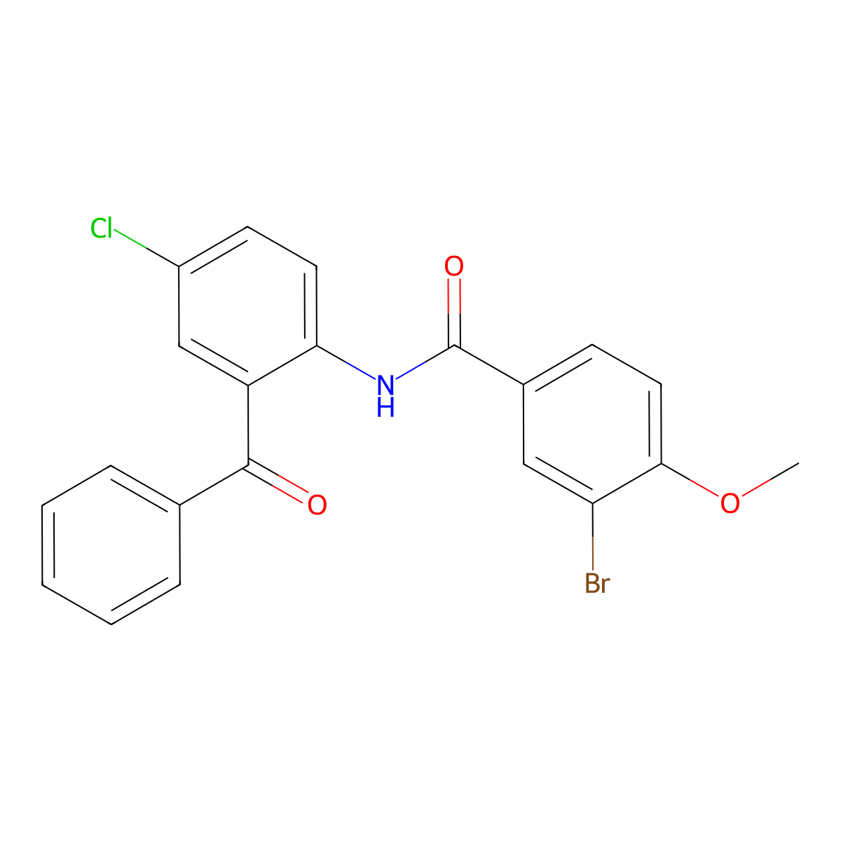 N-(2-benzoyl-4-chlorophenyl)-3-bromo-4-methoxybenzamide molecular structure, CAS 433687-42-4