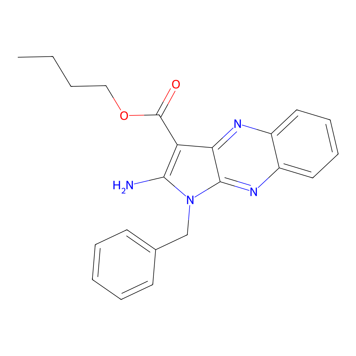 butyl 2-amino-1-benzyl-1H-pyrrolo[2,3-b]quinoxaline-3-carboxylate molecular structure, CAS 433687-46-8