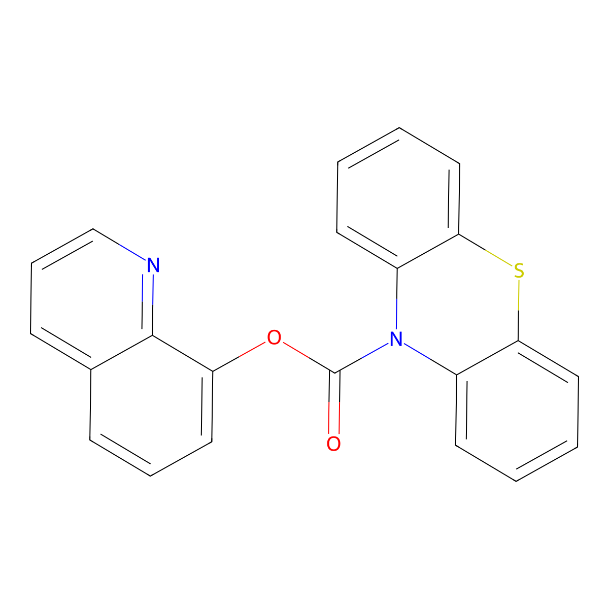 quinolin-8-yl 10H-phenothiazine-10-carboxylate molecular structure, CAS 433687-53-7