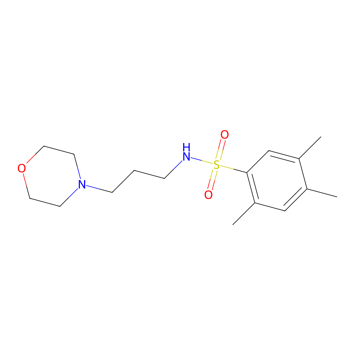 2,4,5-trimethyl-N-[3-(4-morpholinyl)propyl]benzenesulfonamide molecular structure, CAS 433687-86-6