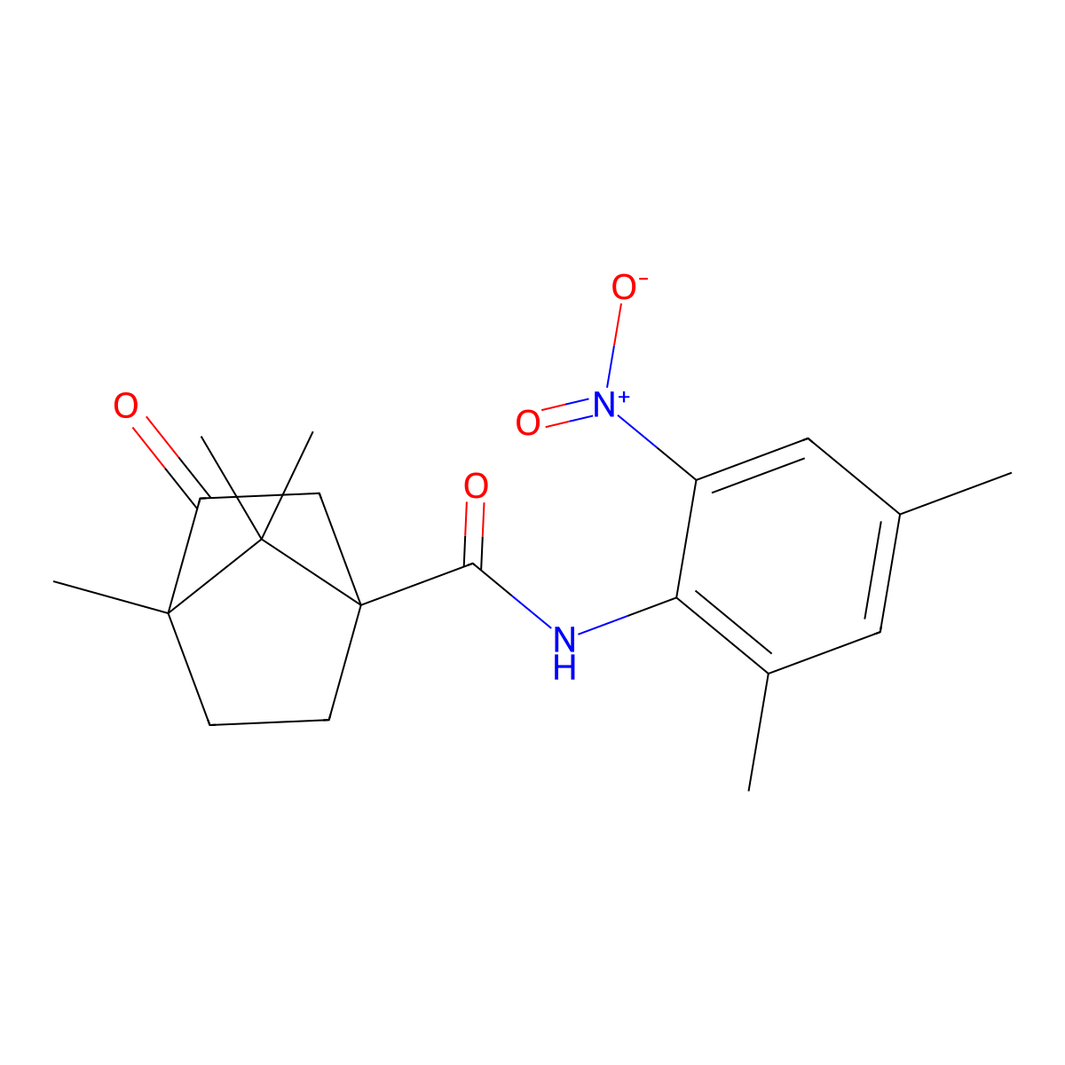 N-(2,4-dimethyl-6-nitrophenyl)-1,7,7-trimethyl-2-oxobicyclo[2.2.1]heptane-4-carboxamide molecular structure, CAS 433687-90-2
