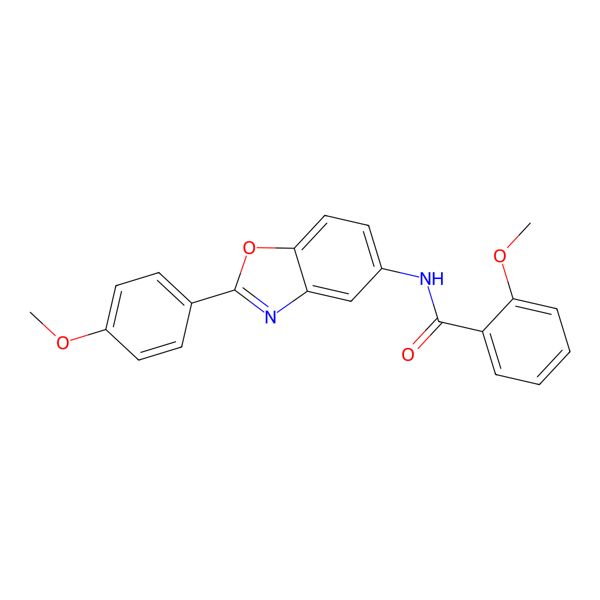 2-methoxy-N-[2-(4-methoxyphenyl)-1,3-benzoxazol-5-yl]benzamide molecular structure, CAS 433688-07-4