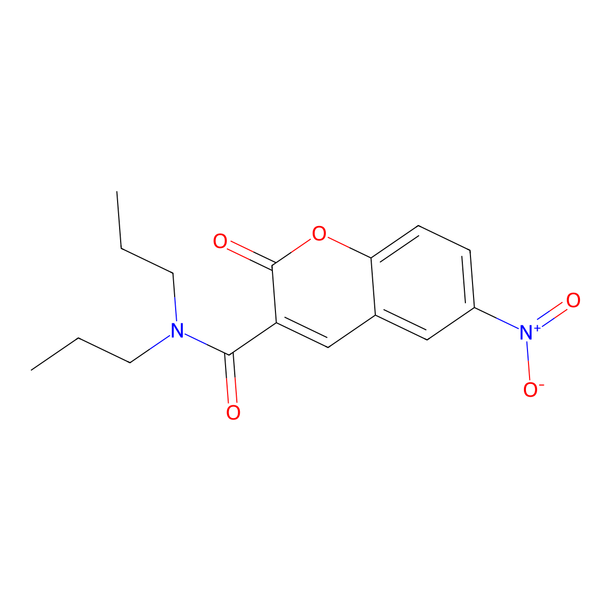 6-nitro-2-oxo-N,N-dipropyl-2H-chromene-3-carboxamide molecular structure, CAS 433688-09-6