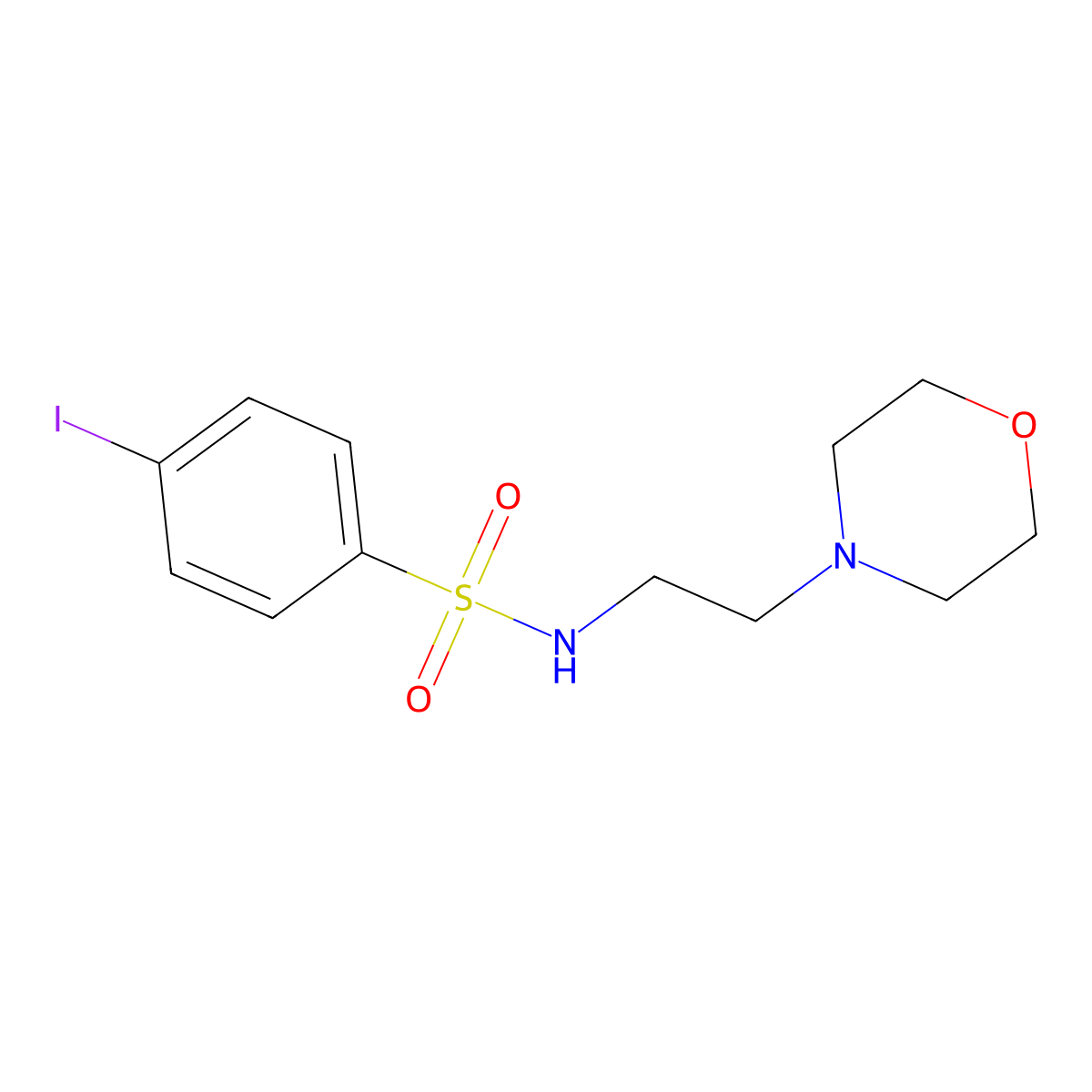 4-Iodo-N-(2-morpholin-4-yl-ethyl)-benzenesulfonamide molecular structure, CAS 433688-20-1