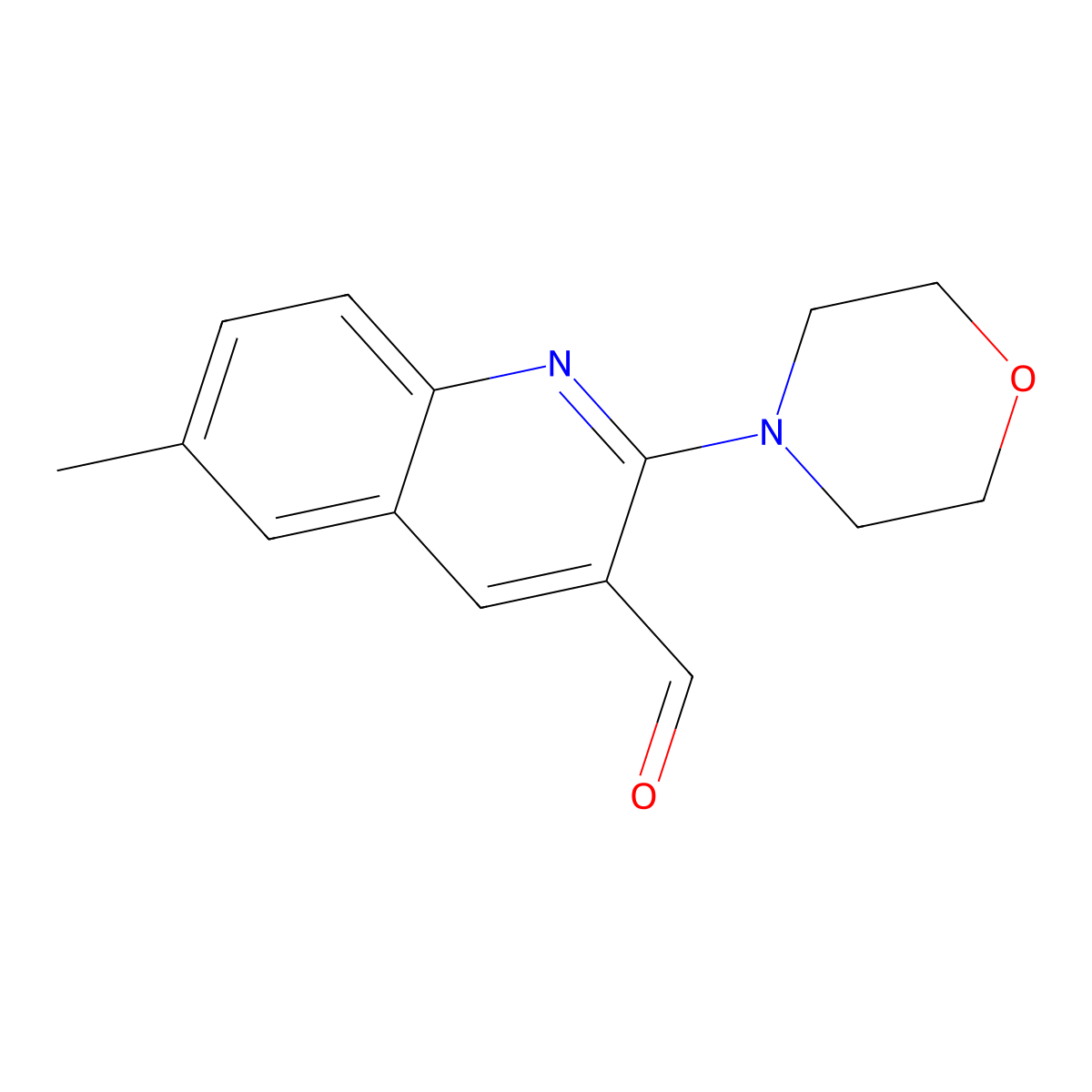 6-Methyl-2-morpholin-4-yl-quinoline-3-carbaldehyde molecular structure, CAS 433688-22-3