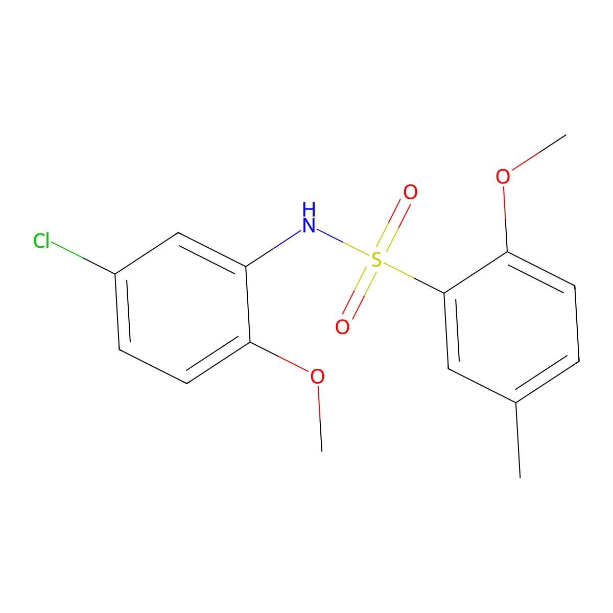 N-(5-chloro-2-methoxyphenyl)-2-methoxy-5-methylbenzenesulfonamide molecular structure, CAS 433688-23-4