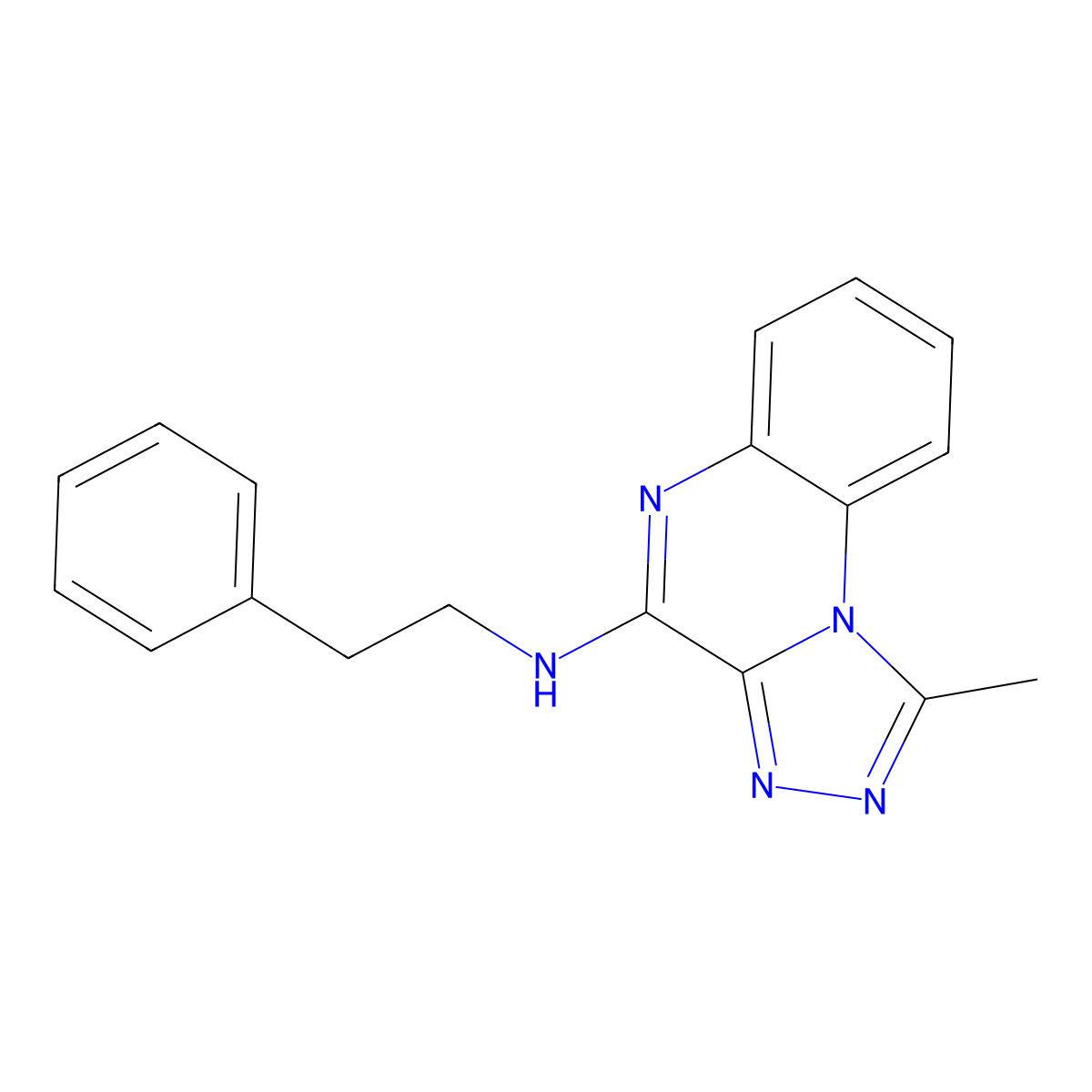 1-methyl-N-(2-phenylethyl)[1,2,4]triazolo[4,3-a]quinoxalin-4-amine molecular structure, CAS 433688-35-8
