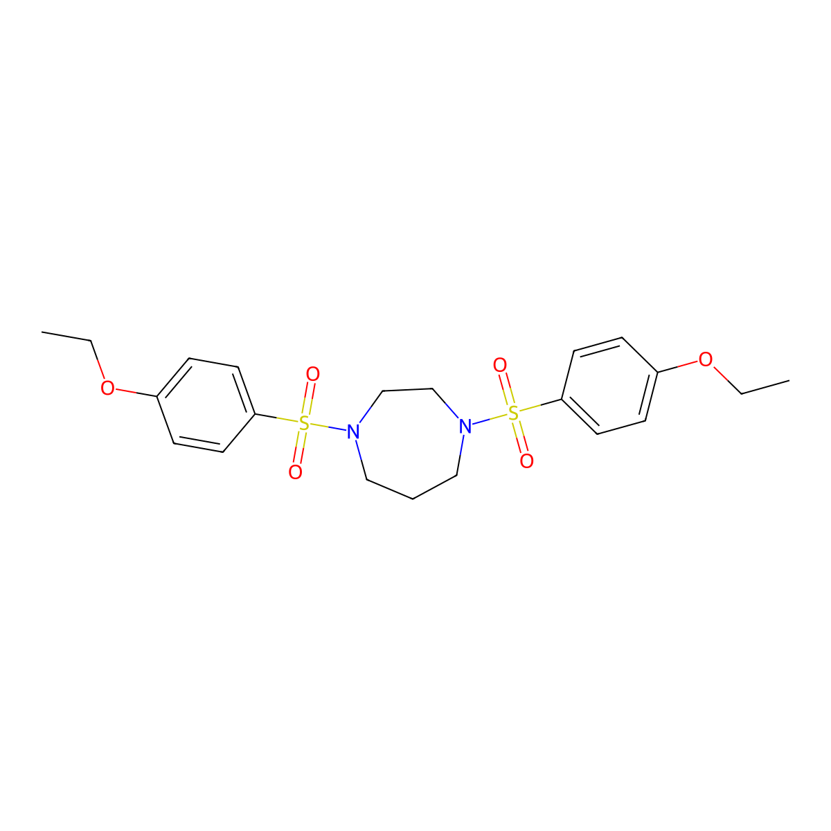 1,4-Bis[(4-ethoxyphenyl)sulfonyl]-1,4-diazepane molecular structure, CAS 433688-60-9