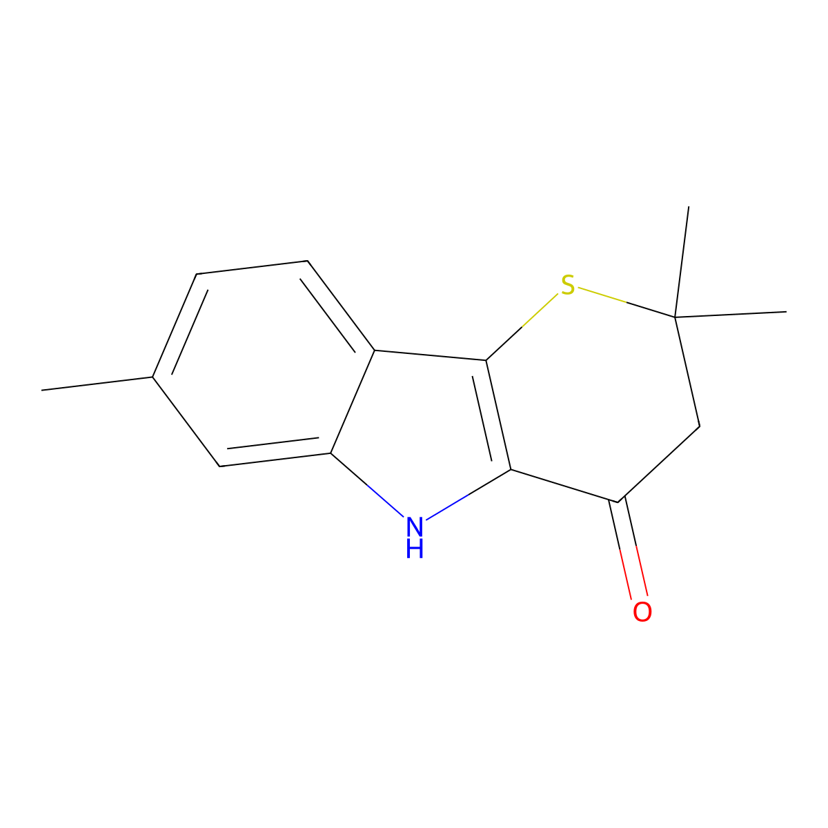 2,2,7-Trimethyl-3,5-dihydrothiopyrano[3,2-b]indol-4-one molecular structure, CAS 433688-62-1