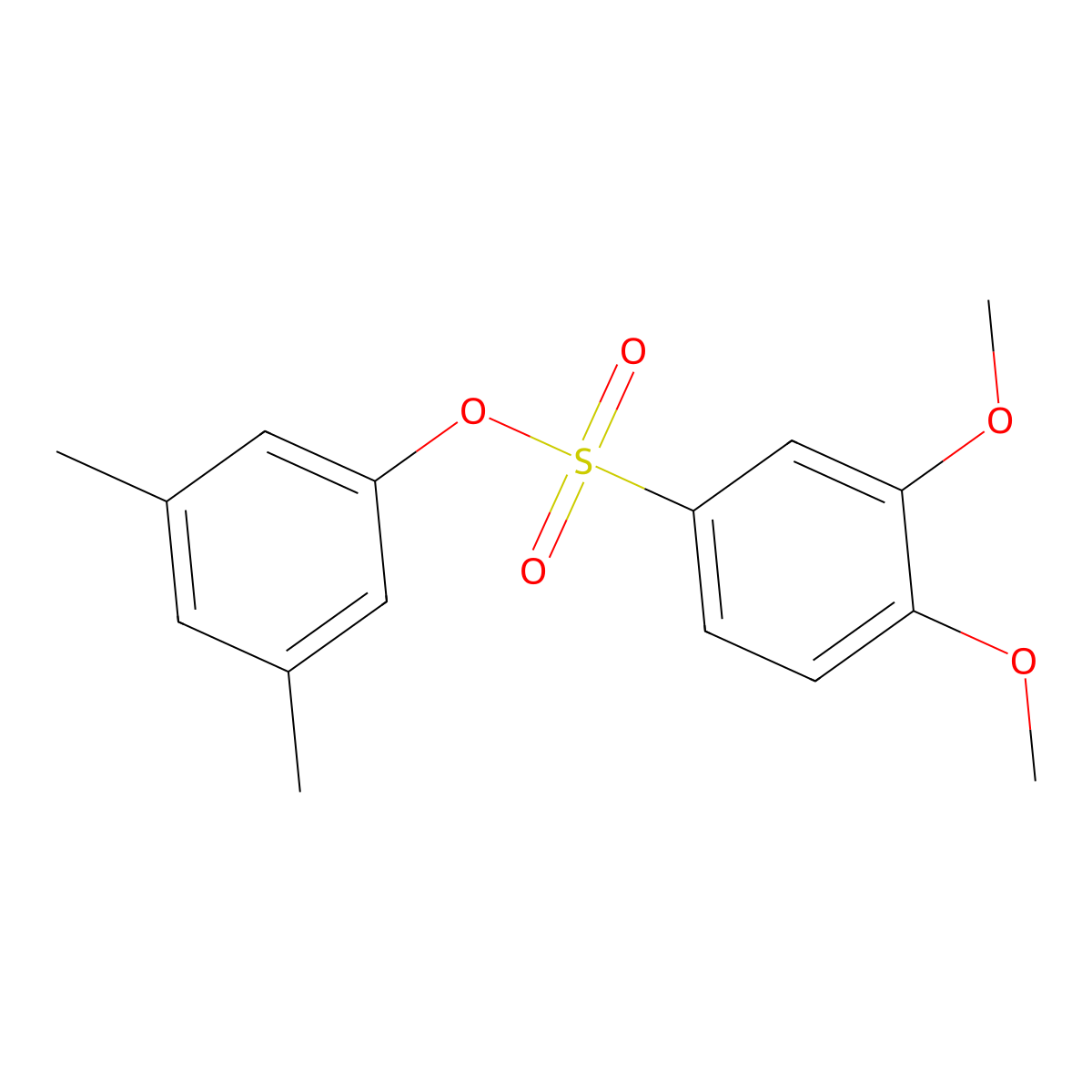 3,5-Dimethylphenyl 3,4-dimethoxybenzenesulfonate molecular structure, CAS 433688-69-8