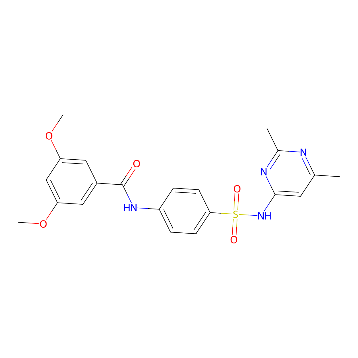 N-{4-[(2,6-dimethylpyrimidin-4-yl)sulfamoyl]phenyl}-3,5-dimethoxybenzamide molecular structure, CAS 433688-70-1