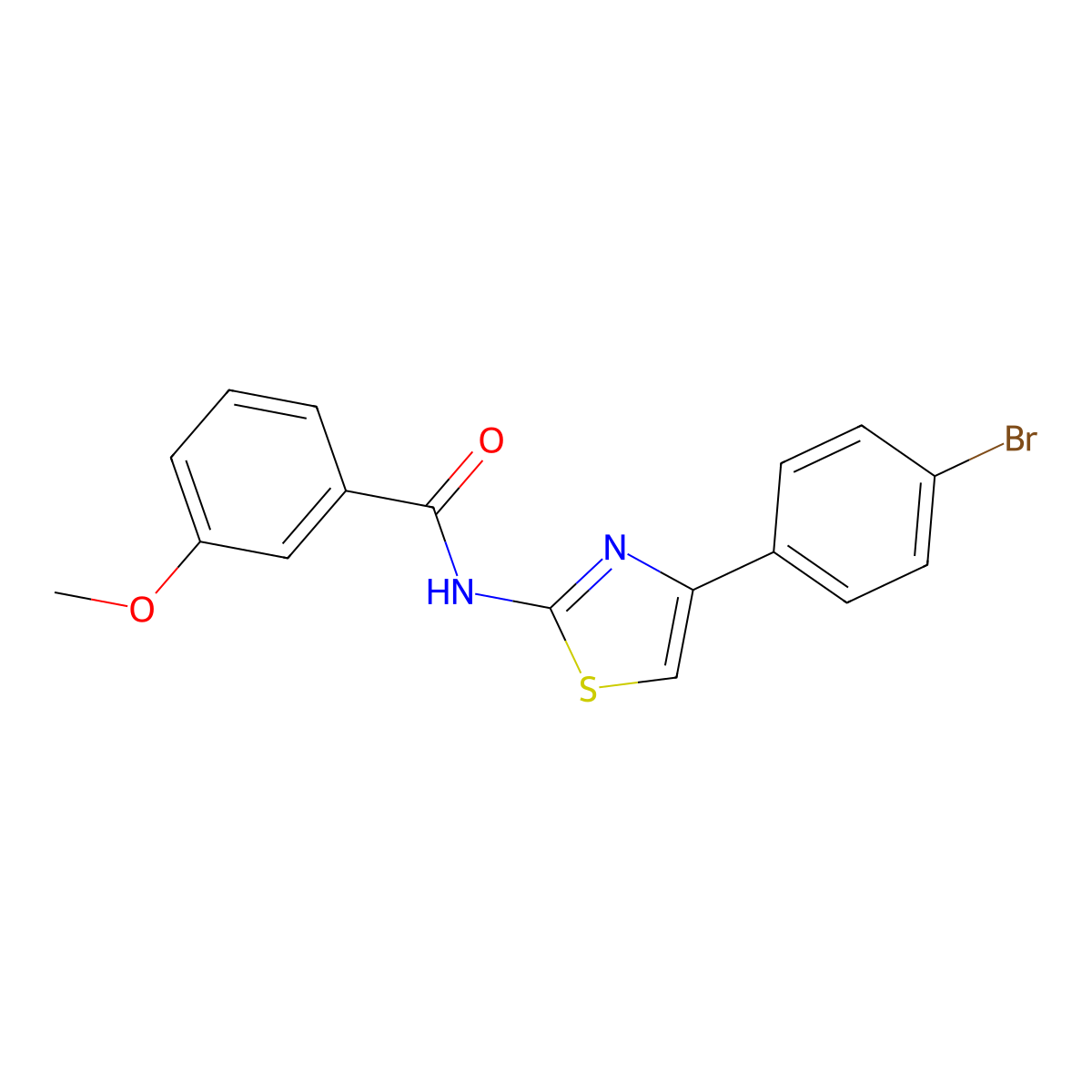 N-[4-(4-bromophenyl)-1,3-thiazol-2-yl]-3-methoxybenzamide molecular structure, CAS 433689-02-2