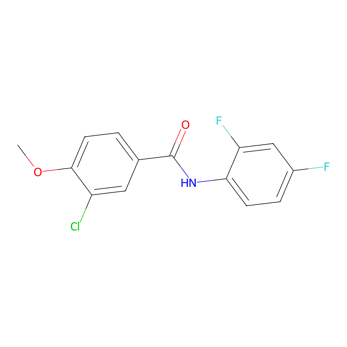 3-Chloro-N-(2,4-difluorophenyl)-4-methoxybenzamide molecular structure, CAS 433689-16-8