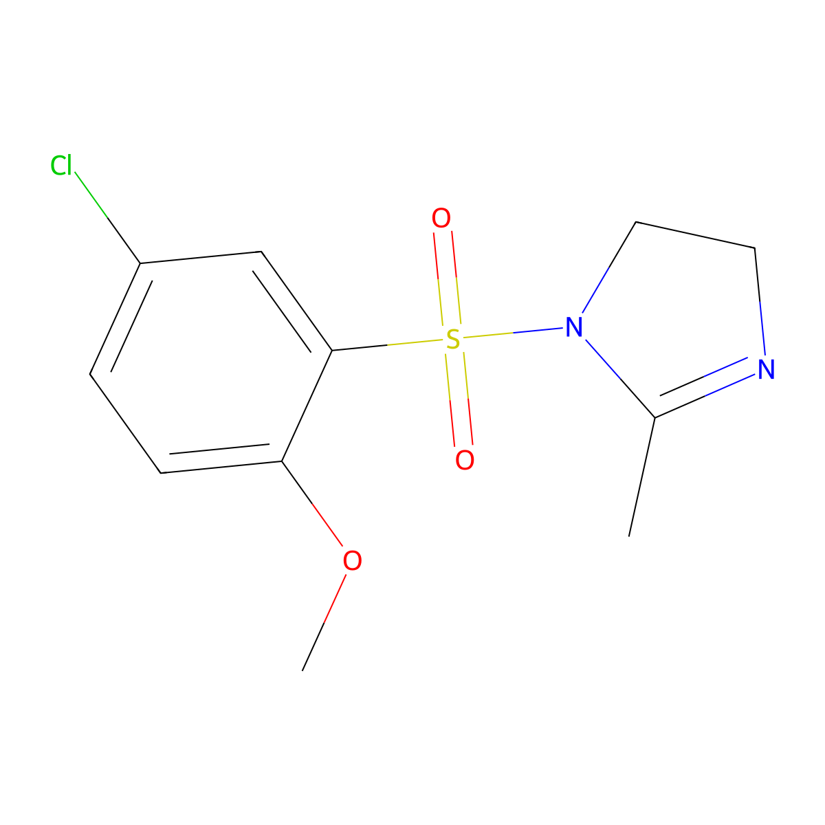 1-(5-Chloro-2-methoxyphenyl)sulfonyl-2-methyl-4,5-dihydroimidazole molecular structure, CAS 433689-21-5